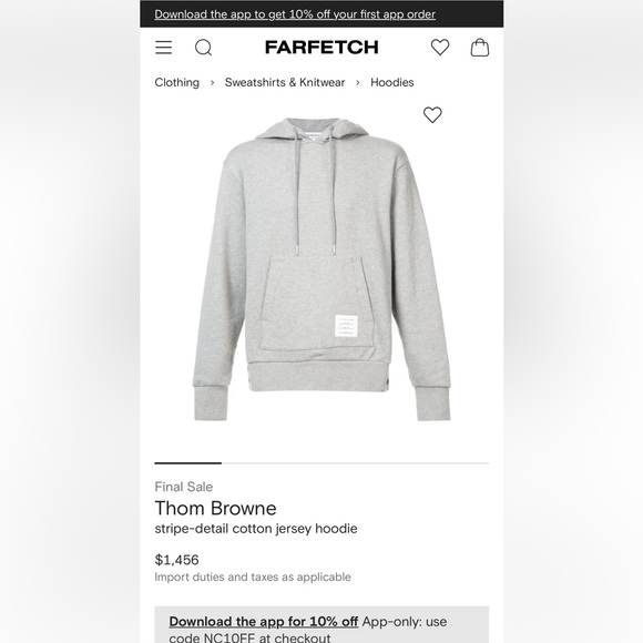 Thom Browne
stripe-detail cotton jersey hoodie - Picture 4 of 4